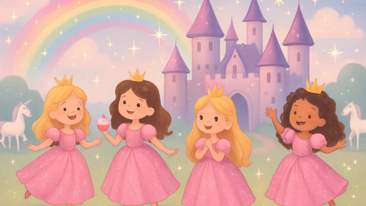 Kindergeburtstag - Zauberhafte Prinzessinnen-Party - Ein märchenhaftes Fest für kleine Prinzessinnen mit Kronen, Zauberstäben und königlichen Spielen.