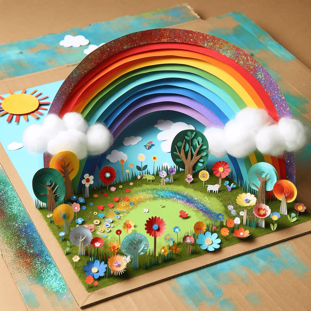 Magischer Regenbogen-Garten - Erschaffe einen bunten Garten aus Papier.