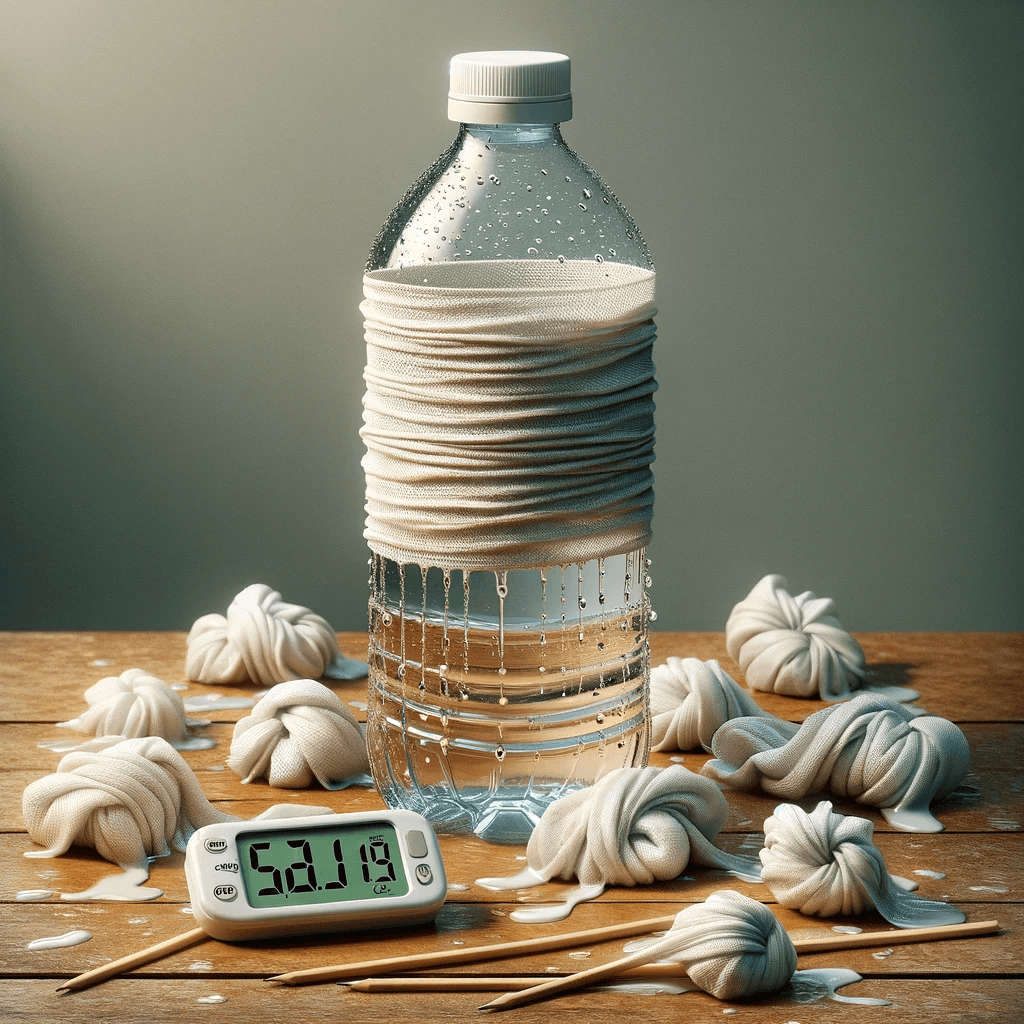 Experiment - Das magische Tuch-Experiment - Kühle eine Flasche mit nassen Tüchern!