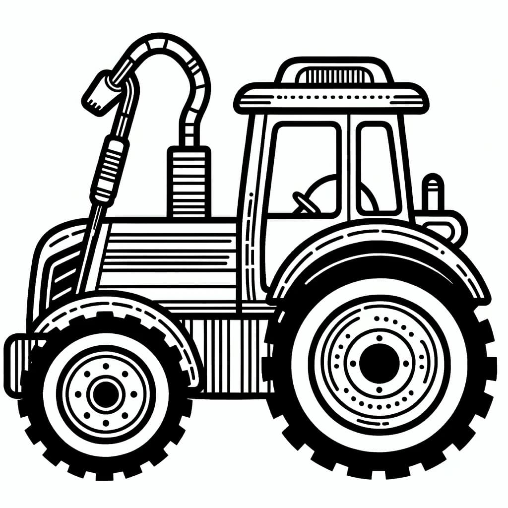 Ausmalbild - Traktor auf dem Feld - Traktor, Landmaschine, Feld, Bauernhof