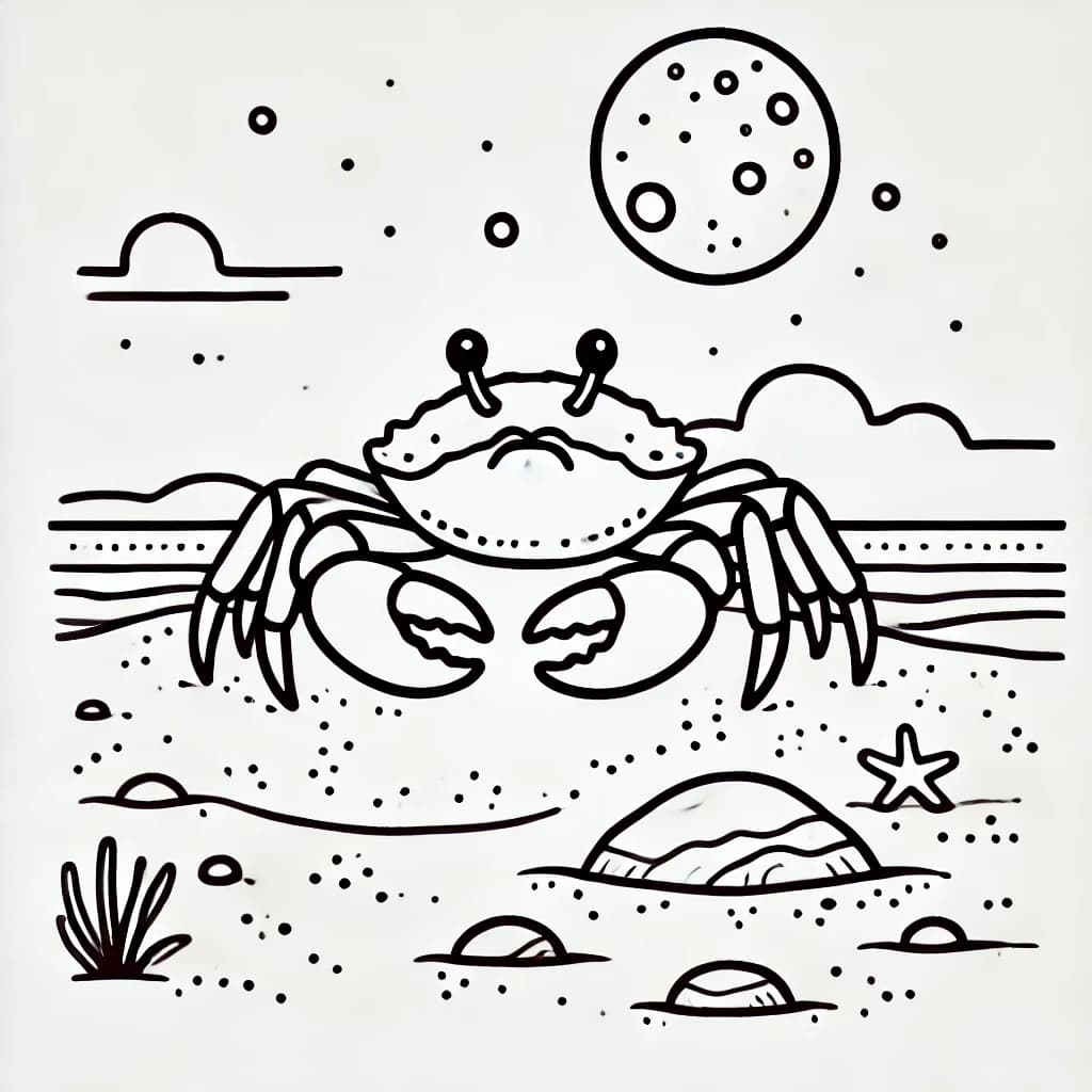 Ausmalbild - Tasmanische Riesenkrabbe - Krabbe, Meer, Wirbellose, Ozean