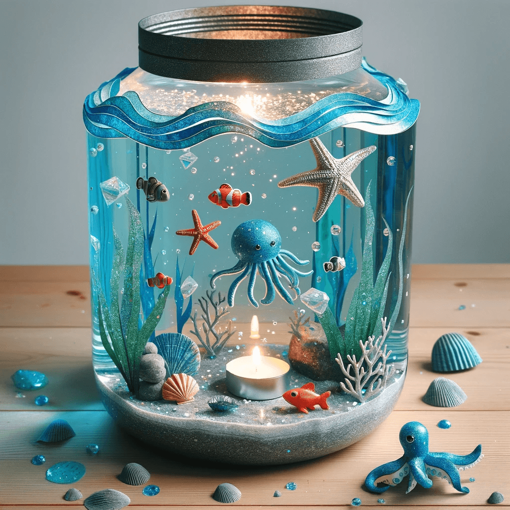 Bastelergebnis - Magischer Unterwasserwelt-Laternen