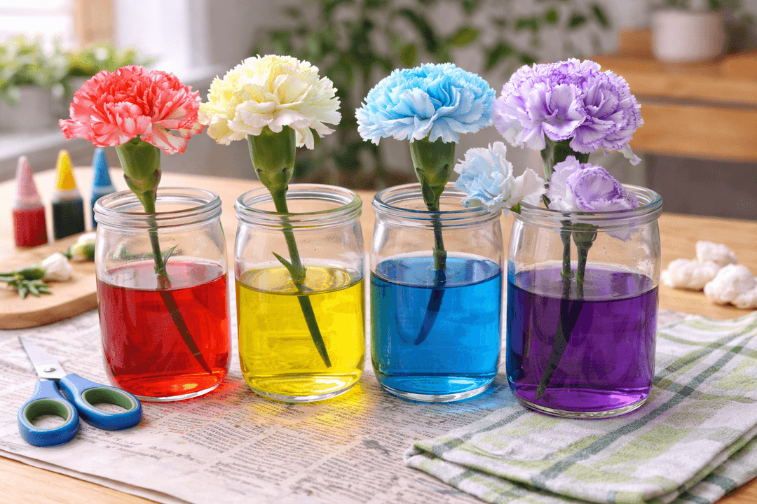 Experiment Ergebnis - Magische Blumenfarbwechsel