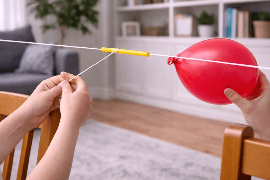 Experiment experimentieren - Luftballonrakete