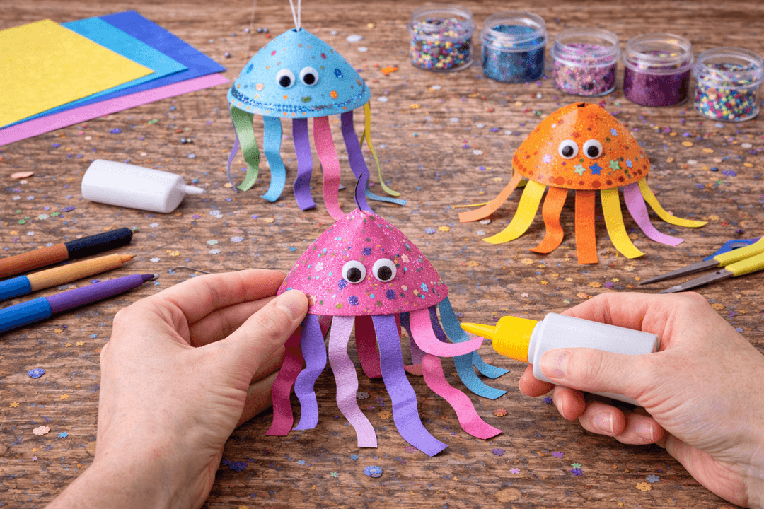 Basteln - Funkelnde Papierqualle