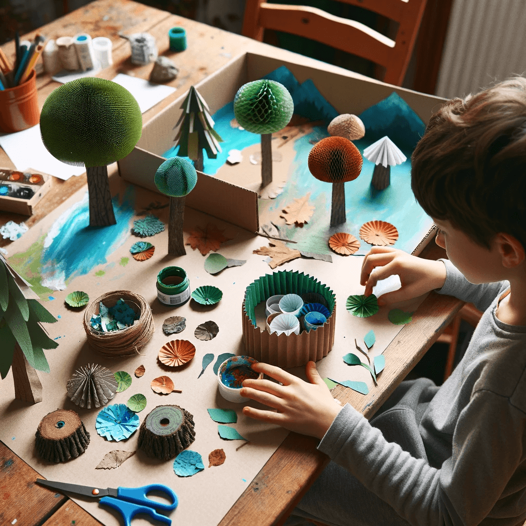 Basteln - Der Zauberwald im Schuhkarton