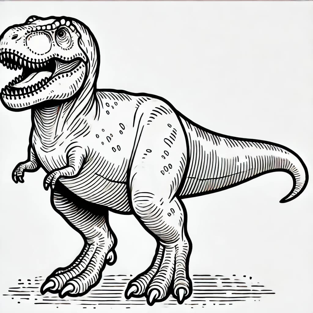 Ausmalbild - Tyrannosaurus Rex - Dinosaurier, T-Rex