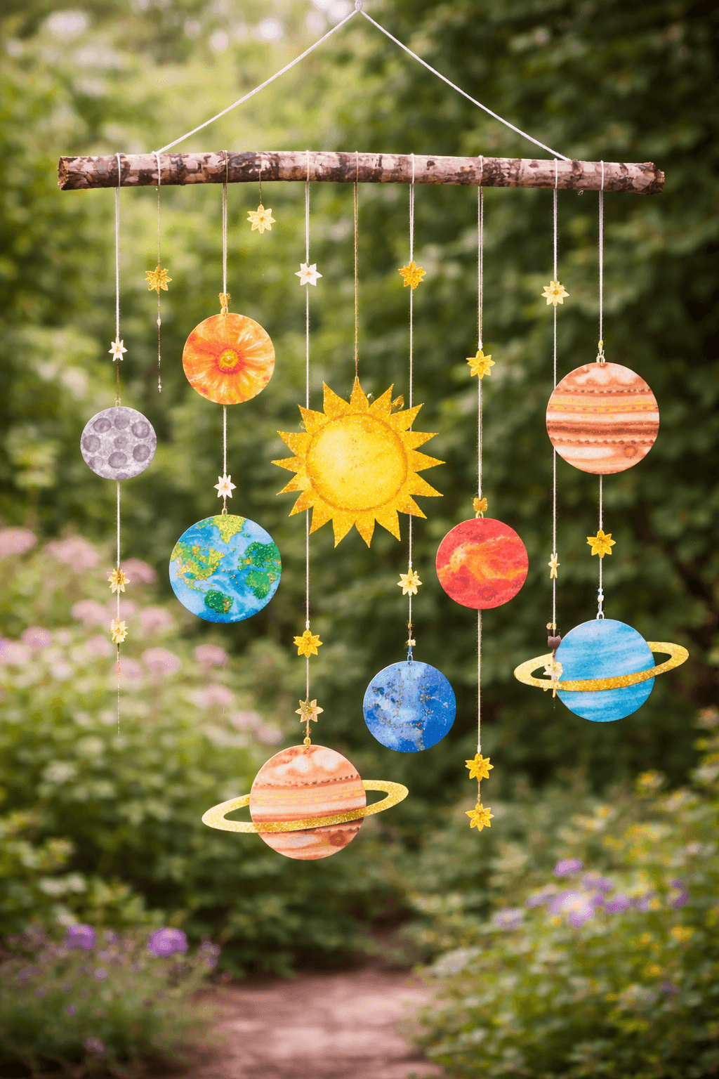 Bastelergebnis - Zauberhaftes Weltraum-Mobile