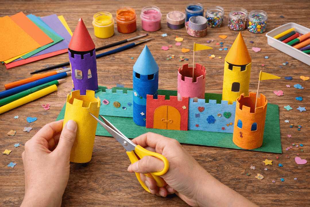 Basteln - Ein Schloss aus Küchenrollen