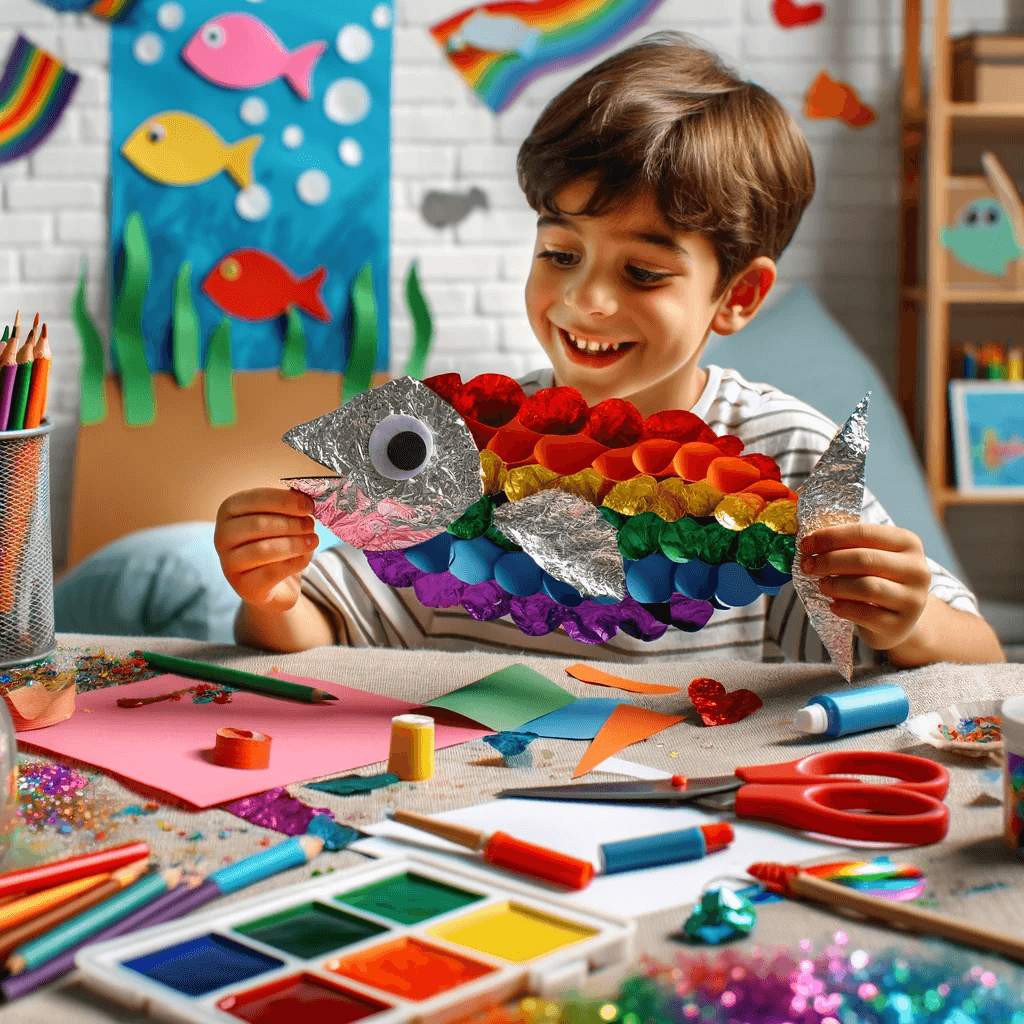 Basteln - Farbenfroher Regenbogenfisch