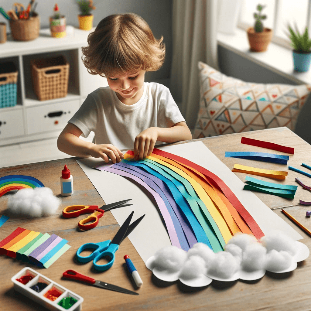 Basteln - Freundlicher Papier-Regenbogen