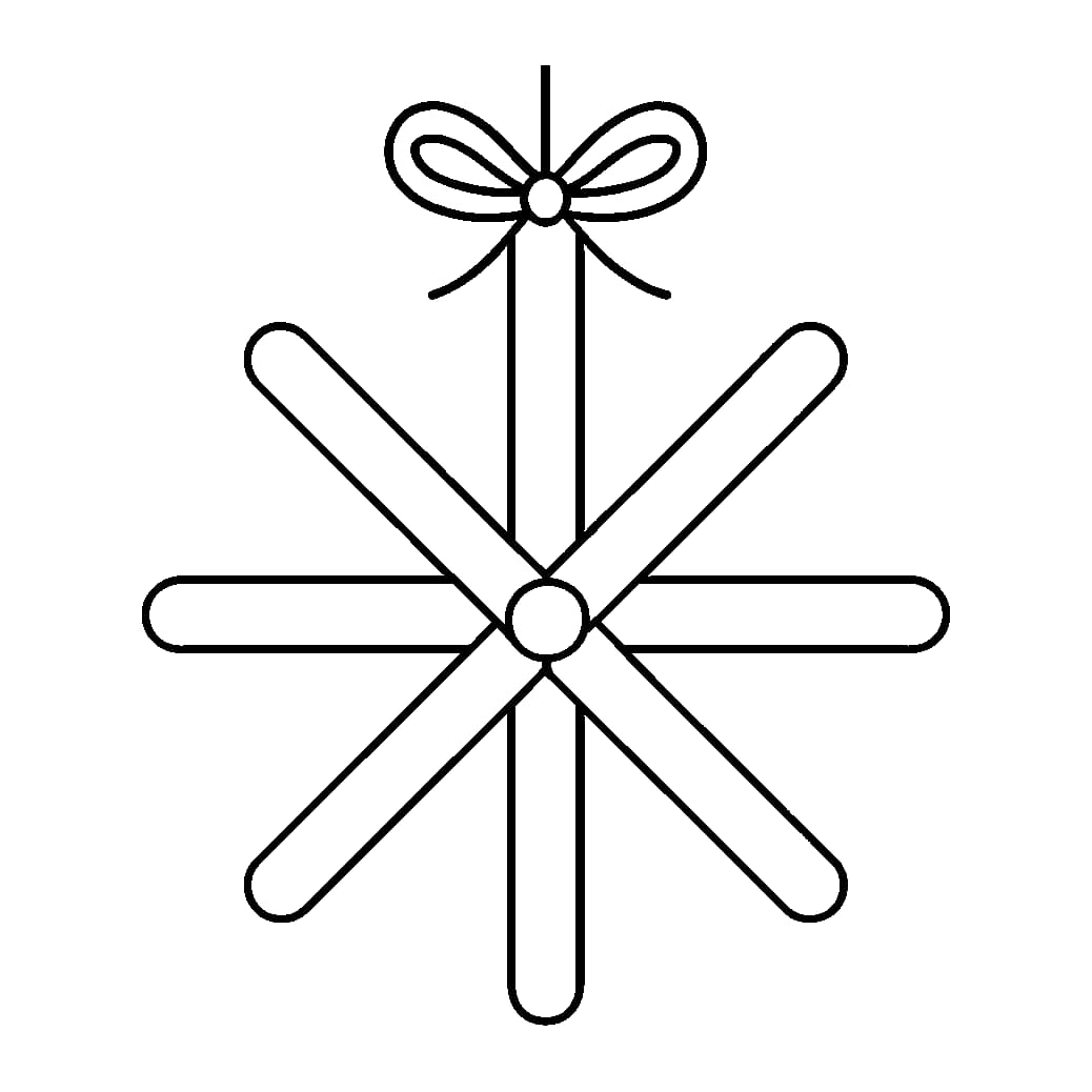 Ausmalbild - Strohstern am Band - Advent, Strohstern, Stern, Weihnachtsschmuck