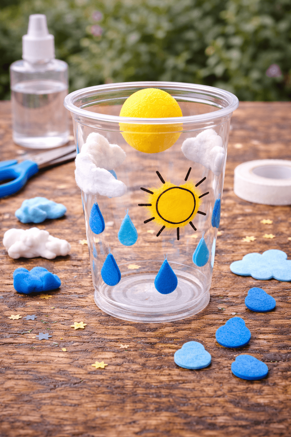 Bastelergebnis - Lustiger Wetter-Becher