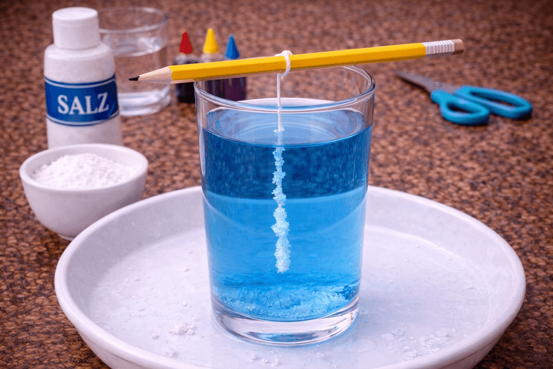 Experiment experimentieren - Salzkristalle züchten: Anleitung für Kinder