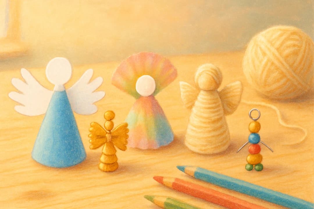 Bastelergebnis - Engel basteln mit Kindern: 5 Ideen ab 3 Jahren