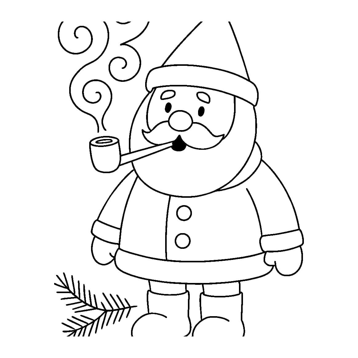 Ausmalbild - Räuchermännchen mit Pfeife - Advent, Räuchermännchen, Weihnachtsschmuck