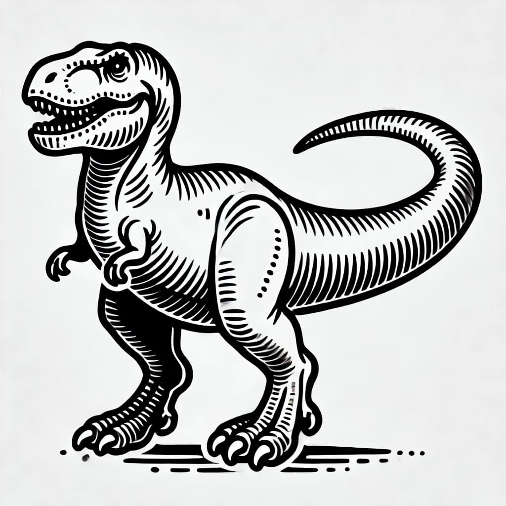 Ausmalbild - Tyrannosaurus Rex - Dinosaurier, T-Rex, Prähistorisch