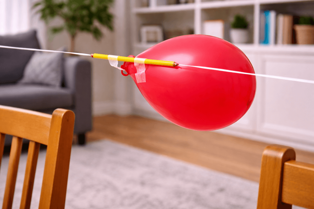 Experiment Ergebnis - Luftballonrakete