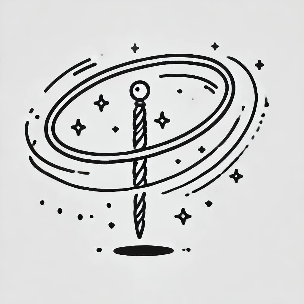 Ausmalbild - Magischer Hula-Hoop-Reifen - Hula-Hoop, Magie, Bewegung, Sport