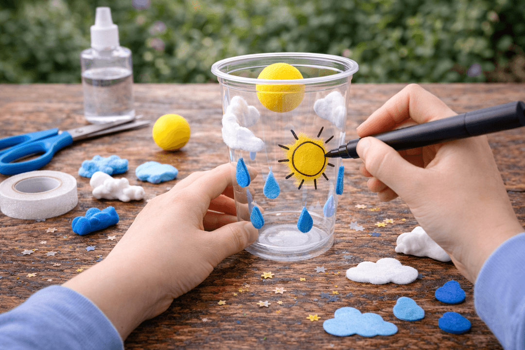 Basteln - Lustiger Wetter-Becher