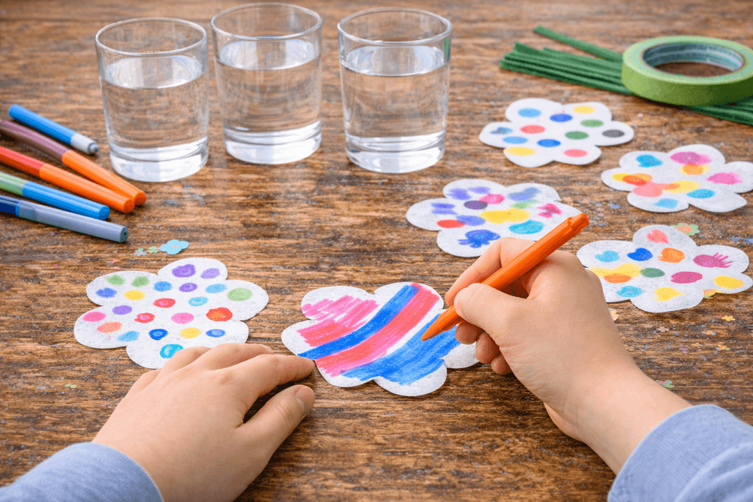 Basteln - Magischer Farbwechsel-Blumenstrauß