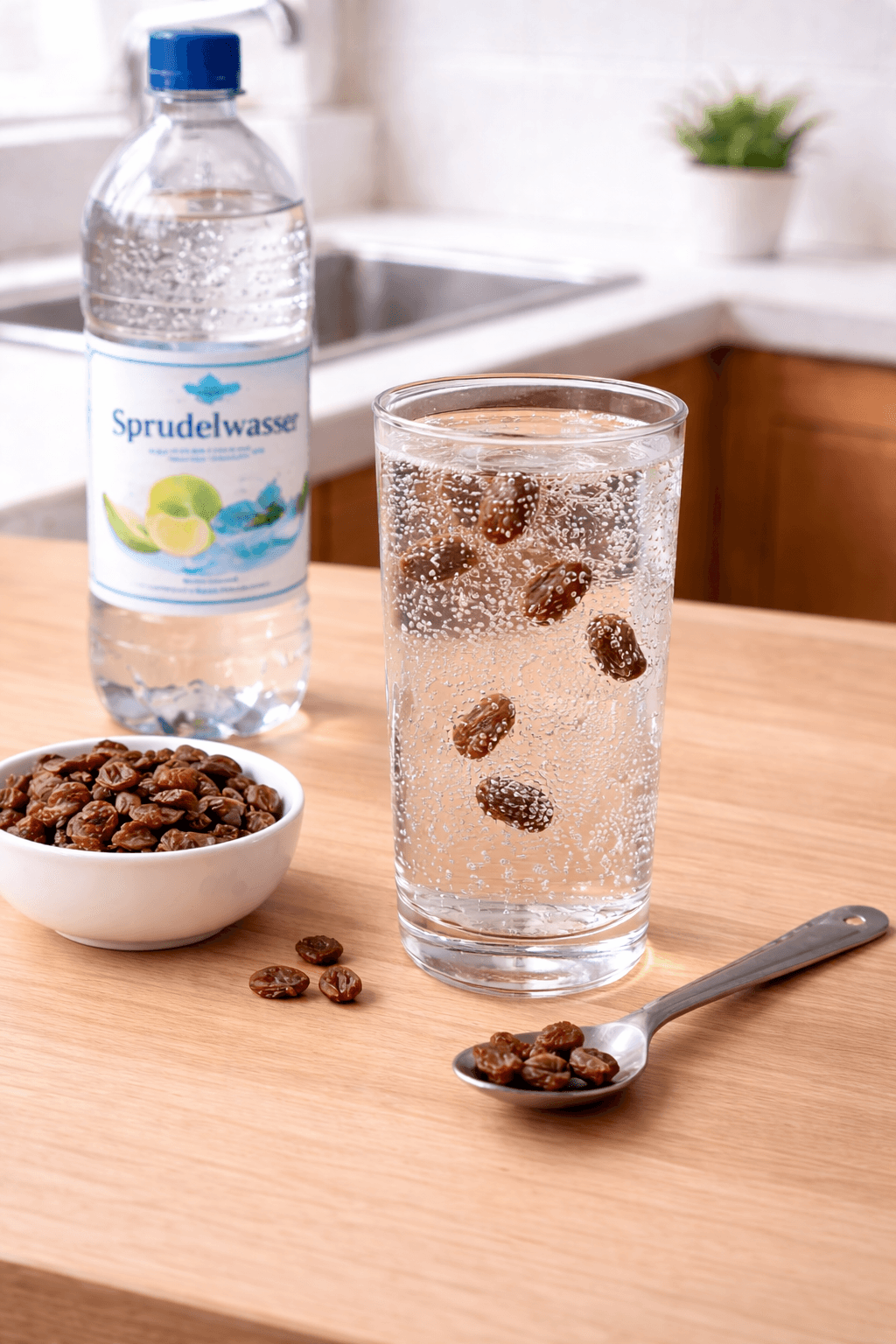 Experiment Ergebnis - Tanzende Rosinen: Experiment mit Sprudelwasser ab 4 Jahren