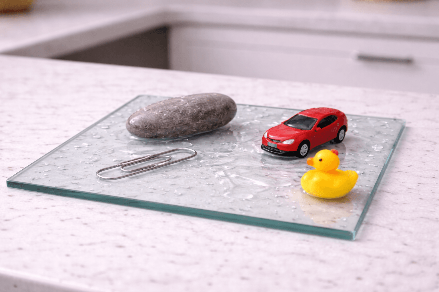 Experiment - Das Geheimnis der nassen Haftung - Entdecke, warum Gegenstände auf nasser Oberfläche besser haften!