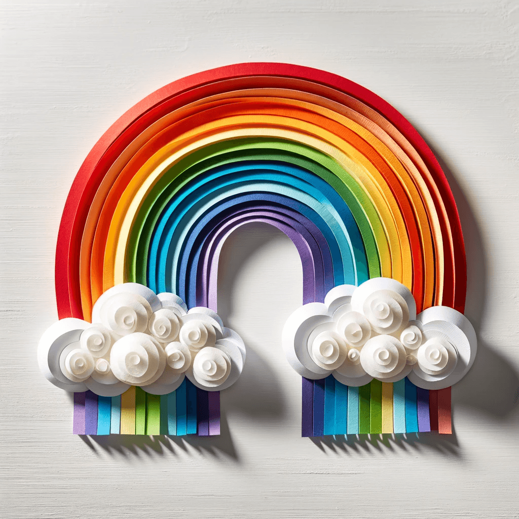 Bastelergebnis - Freundlicher Papier-Regenbogen