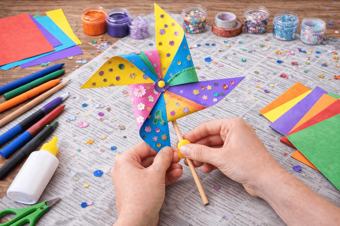 Basteln - Bunte Windräder