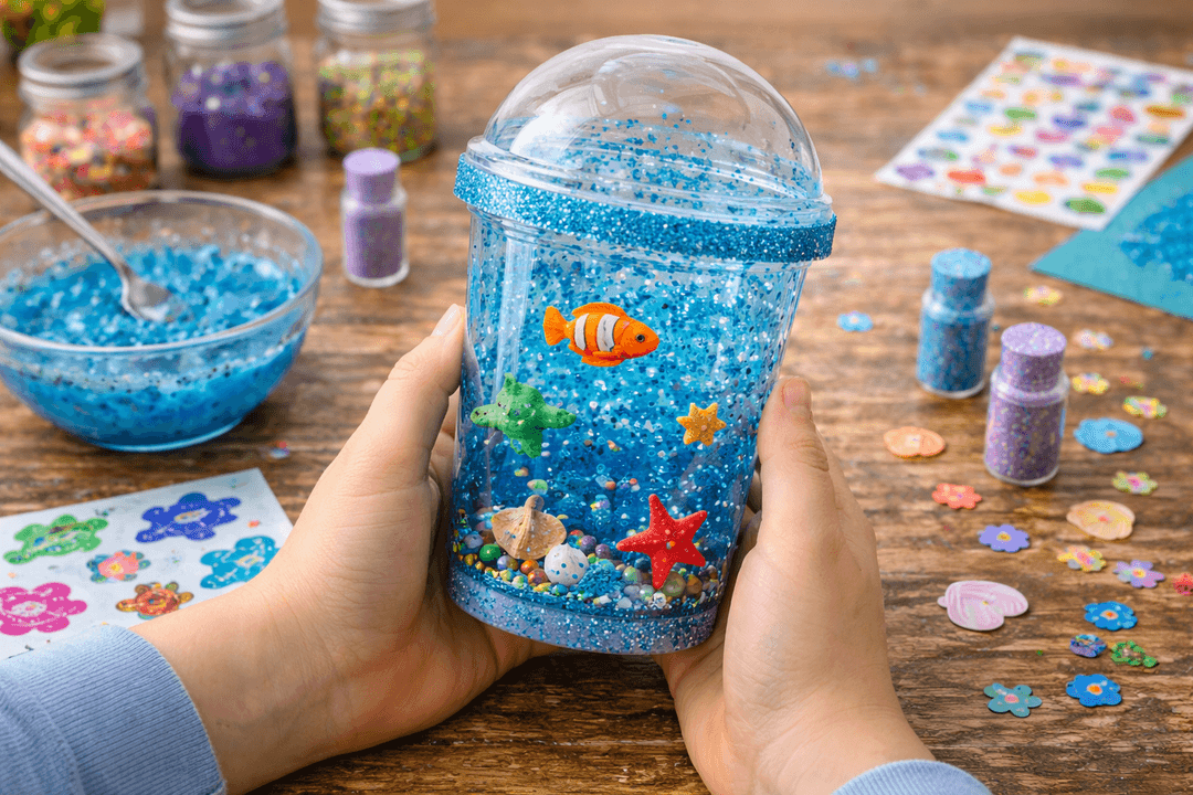 Bastelergebnis - Zauberhafter Unterwasserwelt-Schüttelbecher