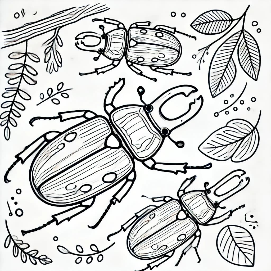 Ausmalbild - Goliathkäfer - Goliathkäfer, Käfer, Insekten, Natur